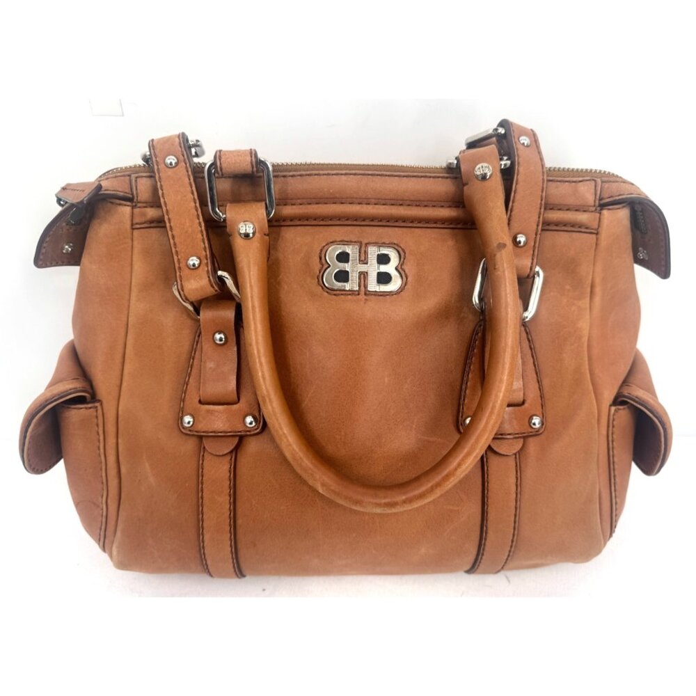 Vintage Hugo Boss Y2K Brown Camel Calfskin Leather Hobo Bag Handbag Purse Tote